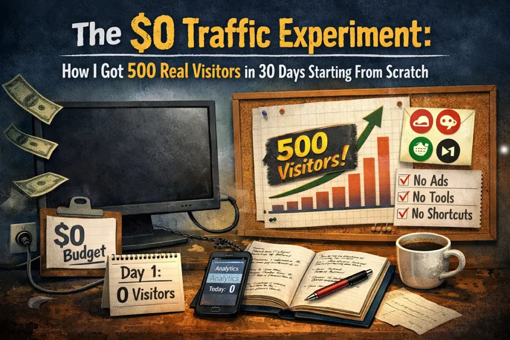 The 0 Traffic Experiment How I Got 500 Real Visitors In 30 Days Starting From Scratch